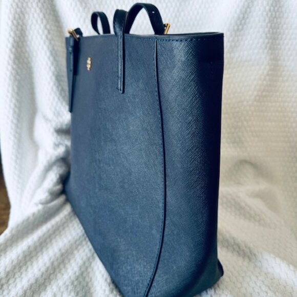 NWOT Tory Burch Emerson Medium Saffiano Leather Tote Navy Laptop Bag - Picture 3 of 10